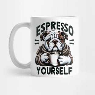 "Warm Espresso Bulldog - Cozy Coffee Humor" Mug